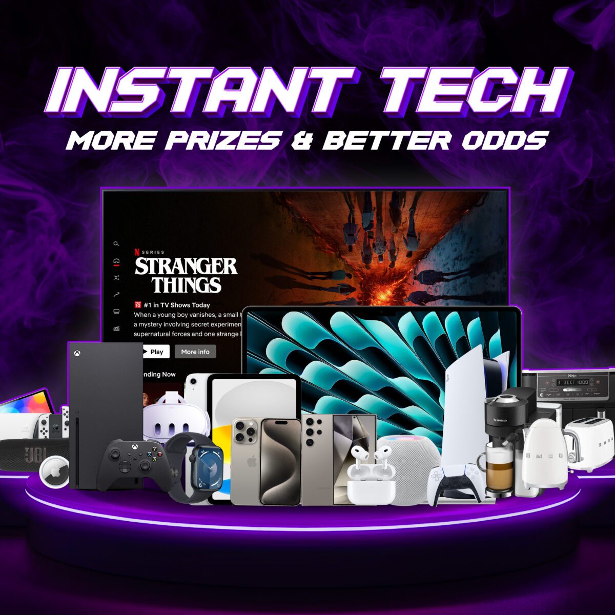 Win Tech Prizes Instantly (More Prizes & Better Odds) - £250 End Prize