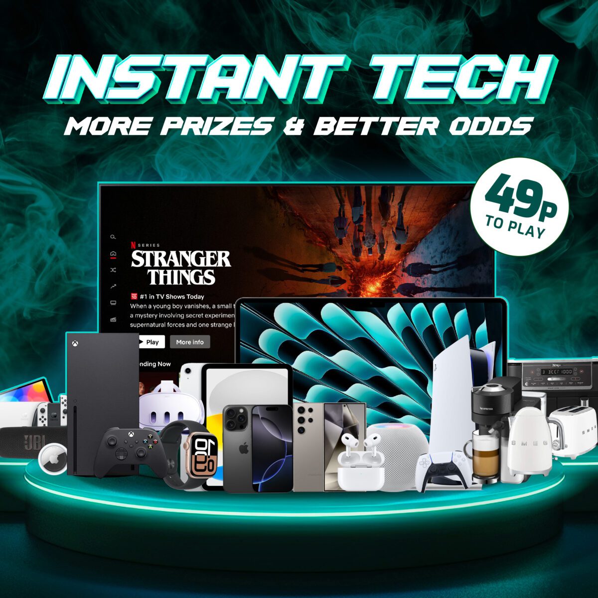 Win Tech Prizes Instantly (More Prizes & Better Odds) - £250 End Prize